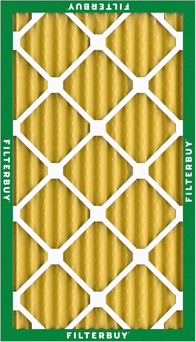Filterbuy 16x30x2 Air Filter MERV 11 Superior Pet & Allergy Defense (12-Pack), Electrostatic Pleated HVAC AC Furnace Filters Replacement, Made in USA (Actual Size: 15.69 x 29.69 x 1.75)