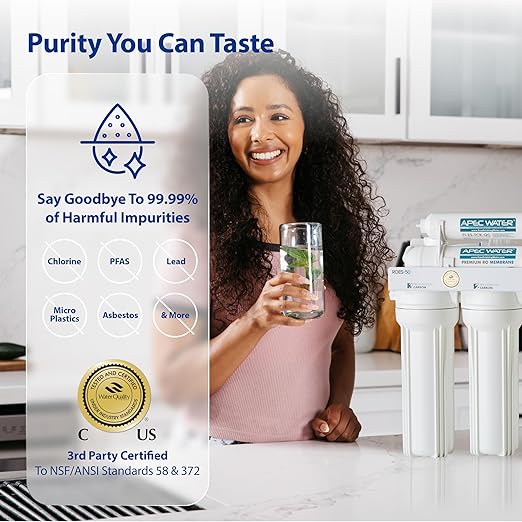 APEC Water Systems ROES-PH75 Essence Series Alkaline Mineral pH+ 75 GPD 6-Stage WQA Certified Ultra Safe Reverse Osmosis Drinking Water Filter System, with Extra High Capacity Pre-Filter Set Stage 1-3