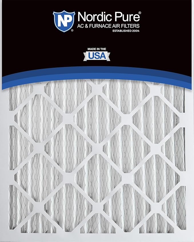 Nordic Pure 20x25x2 (Actual Size: 19 1/2 x 24 1/2 x 1 3/4) Pleated MERV 12 Air Filters 12 Pack