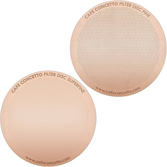 Filters for use in AeroPress Go/AeroPress Coffee Makers (Fine & Superfine) - Premium Replacement Disc - Reusable Metal, Titanium Coated Stainless Steel. Upgrade Mesh or Filter Papers