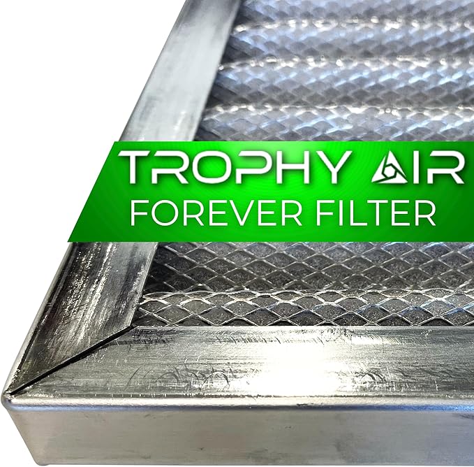 24x24x1 | Trophy Air | Merv 8 | Washable Furnace Filter | Lifetime HVAC & Furnace Air Filter | Washable Electrostatic | High Dust Holding Capacity | Premium Quality Aluminum